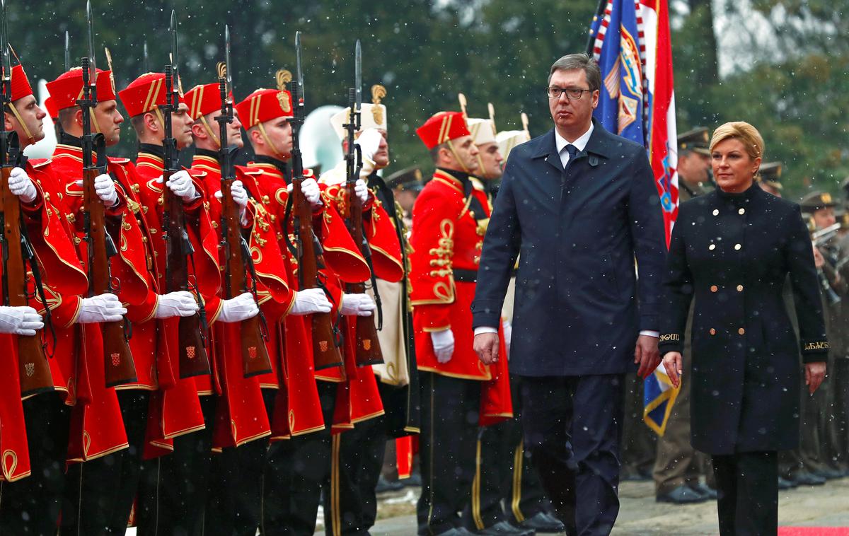 Aleksandar Vučić in Kolinda Grabar-Kitarović | Foto Reuters