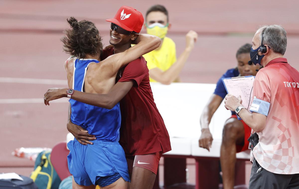 Gianmarco Tamberi | Katarec Essa Mutaz Barshim in Italijan Gianmarco Tamberi sta se odločila, da si razdelita olimpijsko zlato. | Foto Guliverimage