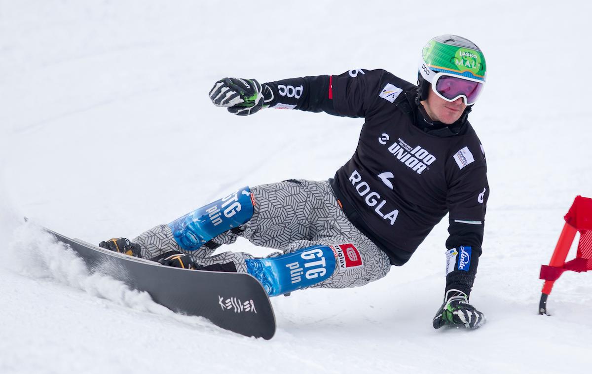 Rok Marguč Rogla | Rok Marguč je kot edini Slovenec v izločilnih bojih paralelnega veleslaloma na Rogli poskrbel za vrhunski dosežek. | Foto Jurij Vodušek/Sportida