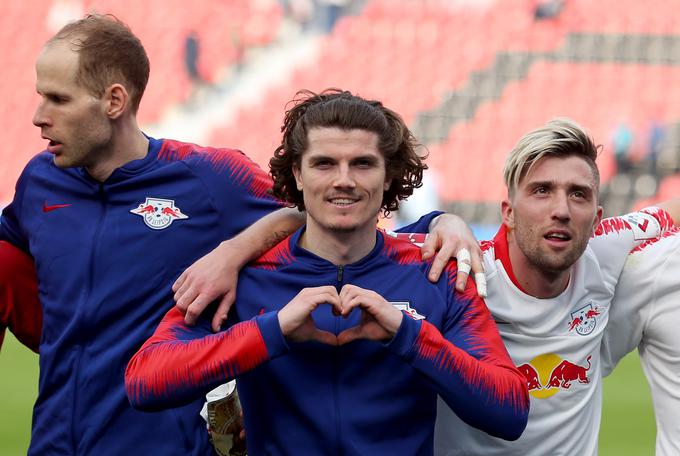 Sabitzer in Kampl zdaj sodelujeta v Leipzigu. Če bi Slovenec, rojen v Solingenu, vztrajal v državnem dresu, bi se danes pomerila za kvalifikacijske točke. | Foto: Guliverimage/Getty Images