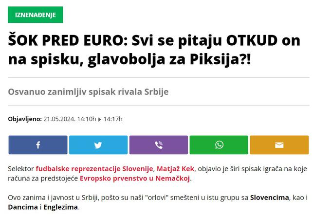 Tako so zapisali pri Espresu. | Foto: 