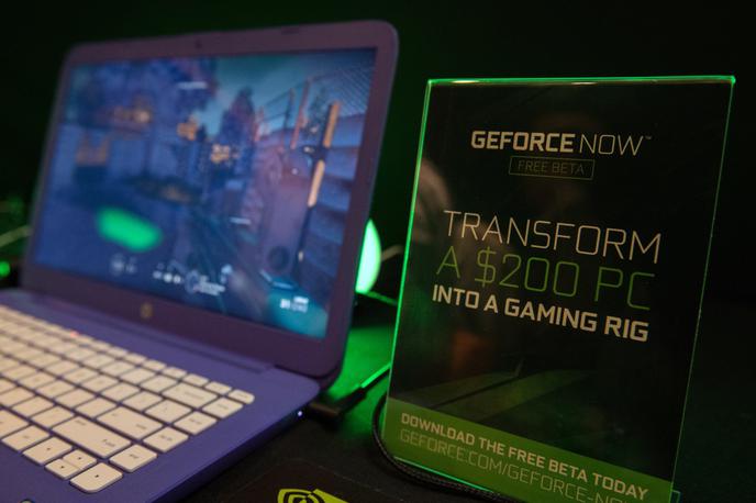 GeForce NOW | Predstavitev GeForce NOW leta 2018, ko je bila platforma še v fazi preizkušanja in na voljo le omejenemu krogu uporabnikov: "Spremenite računalnik za 200 dolarjev v stroj za poganjanje iger".  | Foto Guliver Image