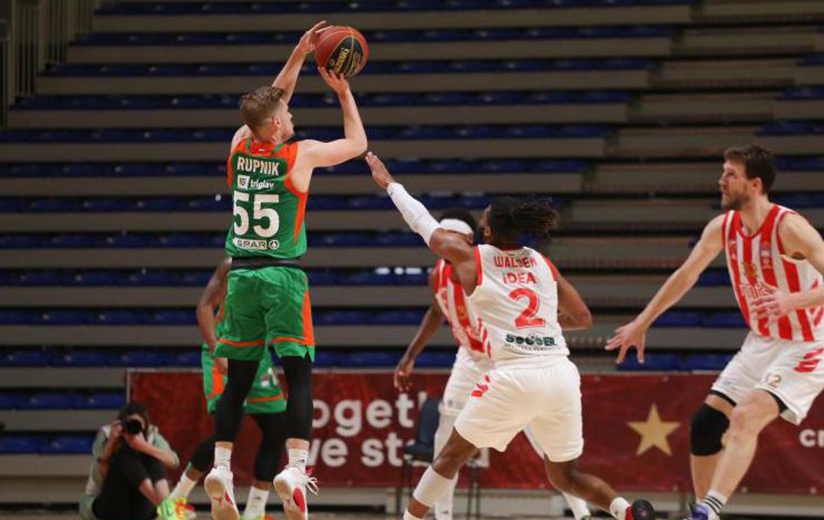 Cedevita Olimpija, Crvena zvezda, Luka Rupnik | Olimpija je bila za las prekratka v Beogradu. | Foto KK Crvena zvezda/liga ABA