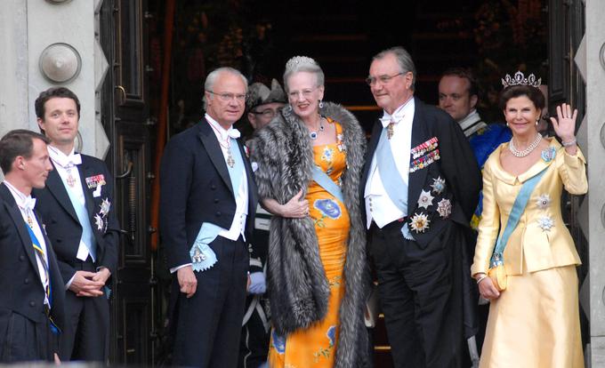 Danska kraljica Margareta II. (na sredini desno) in švedski kralj Karel XVI. Gustav (levo ob njej). Njuni predniki so se razglašali tudi za kralje Vendov oziroma Vandalov. | Foto: Guliverimage/Vladimir Fedorenko