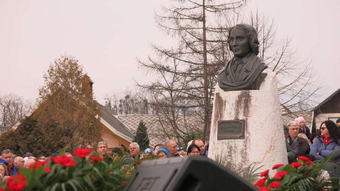 Na osrednji slovesnosti ob slovenskem kulturnem prazniku se je pred rojstno hišo Franceta Prešerna zbrala množica ljudi. | Foto: STA