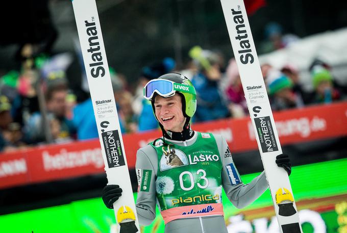 Anže Lanišek je trenutno vodilni skakalec poletne velike nagrade. | Foto: Vid Ponikvar