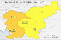 Arso izdal oranžno opozorilo