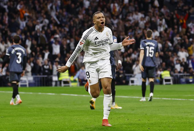 Kylian Mbappe je popeljal Real Madrid v vodstvo z 1:0. | Foto: Reuters