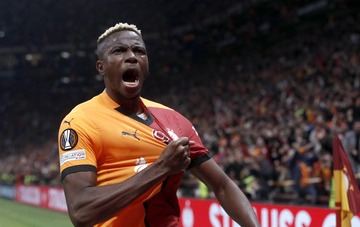 Galatasaray  Victor Osimhen |  Victor Osimhen, ki je pred dvema letoma blestel v dresu Napolija, je v prvem polčasu zabil dva gola. Galatasaray je povedel s 3:1.  | Foto Reuters