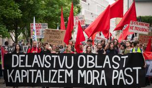 V Ljubljani protest ob 1. maju, prazniku dela: "Delavci imajo vsako leto manj razlogov za praznovanje"