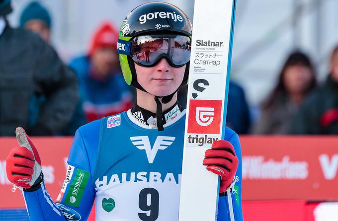 Domen Prevc si je danes priskakal mesto za moštveno preizkušnjo. | Foto: Sportida