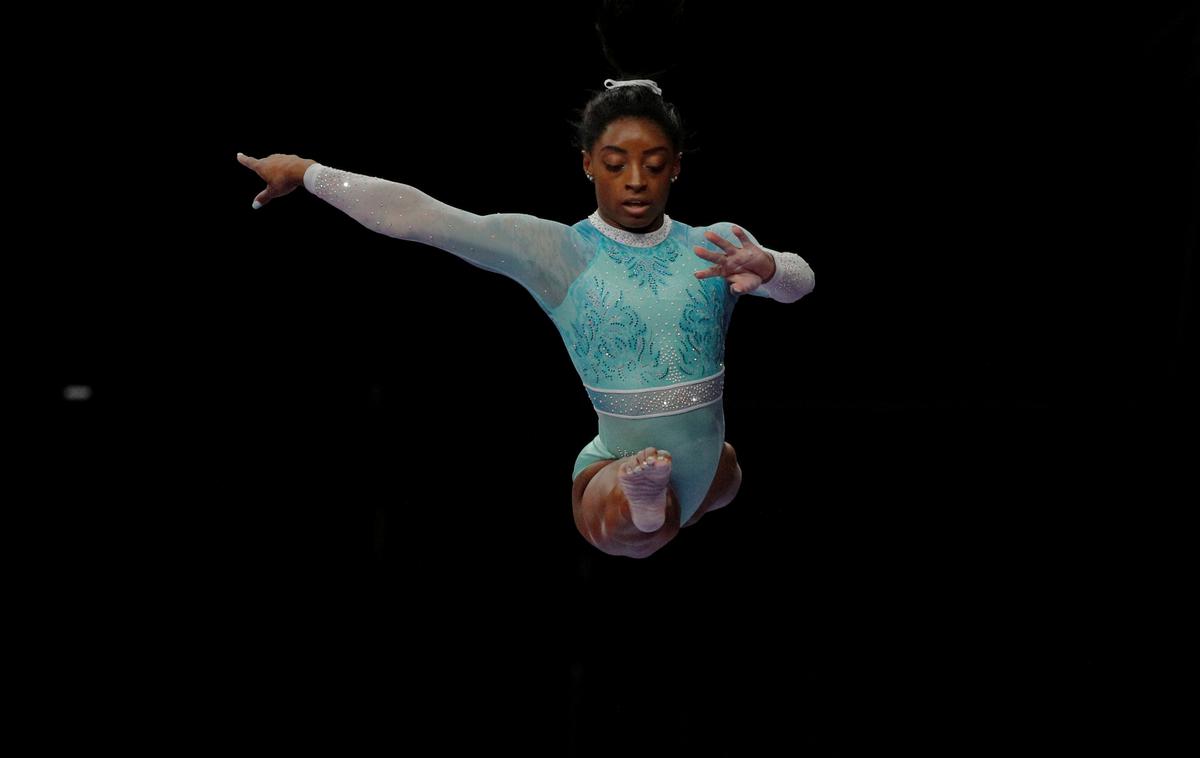 Simone Biles | "Srce me boli za vse vpletene, še posebej za žrtve in njihove družine," je zapisala Simone Biles. | Foto Reuters