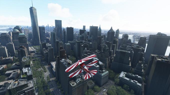 Manhattan v New Yorku je ena od lokacij, ki so izdelane fotorealistično. Razvijalci so v določene kraje vložili več truda kot v večino drugih, ki jih je modelirala umetna inteligenca, a so še vedno strašljivo podobni resničnim.  | Foto: Microsoft