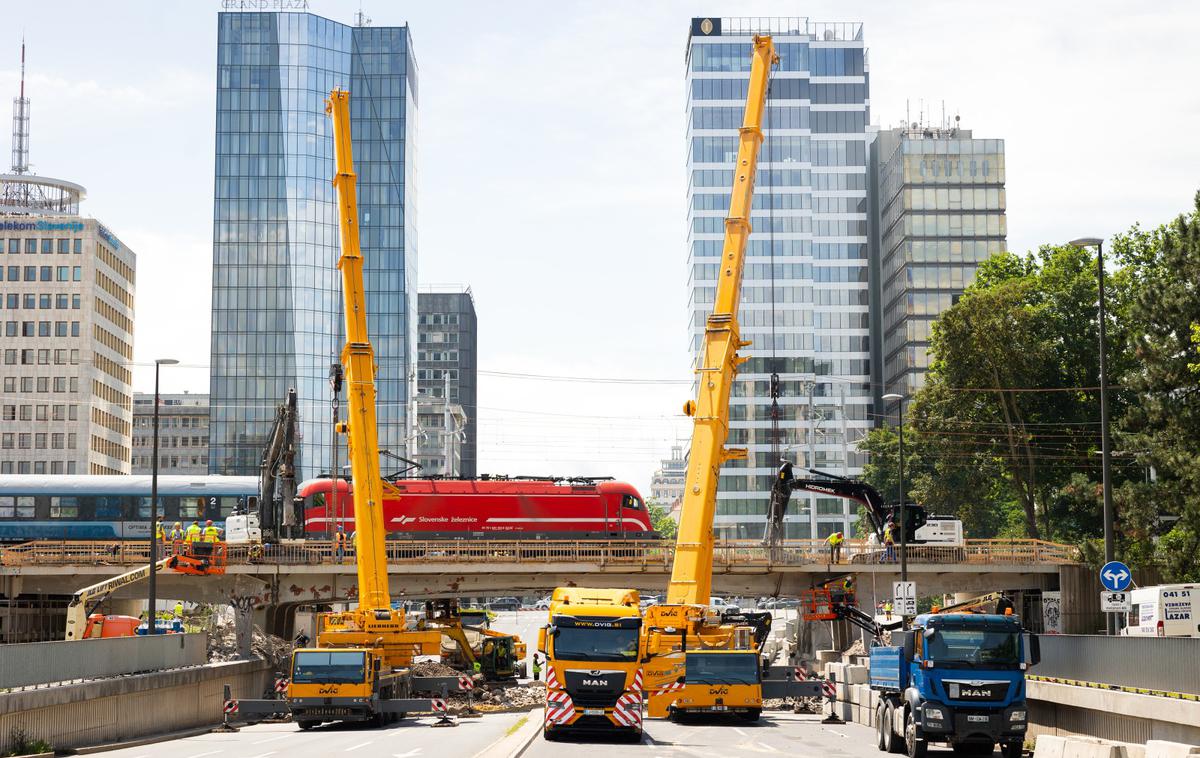 železniški nadvoz, Dunajska cesta v Ljubljani | Foto Bor Slana/STA