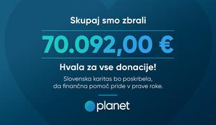 To je končni znesek, ki ga je Planet TV zbral za prizadete v poplavah