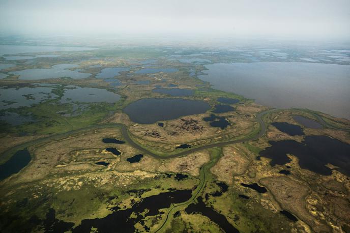 Permafrost | Ena od akutnih posledic odtajanja permafrosta je erozija tal, zaradi česar so ogrožena številna manjša naselja na Aljaski, v Kanadi in v Sibiriji, ki stojijo v neposredni bližini rečnih bregov. | Foto Getty Images