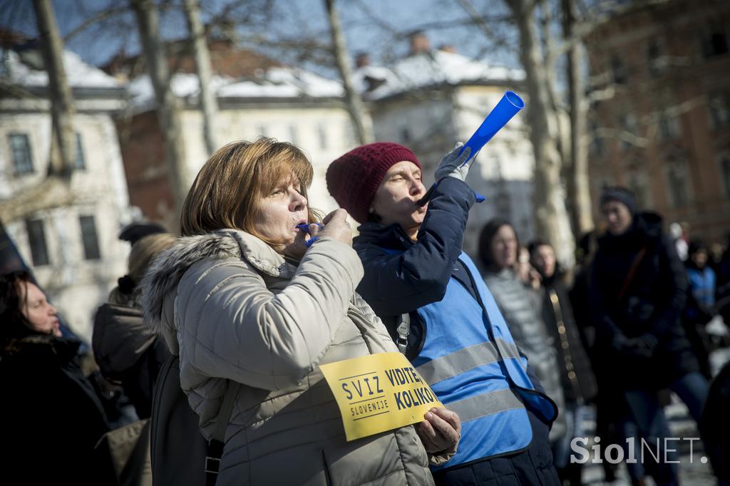 protest stavka Ljubljana Sviz