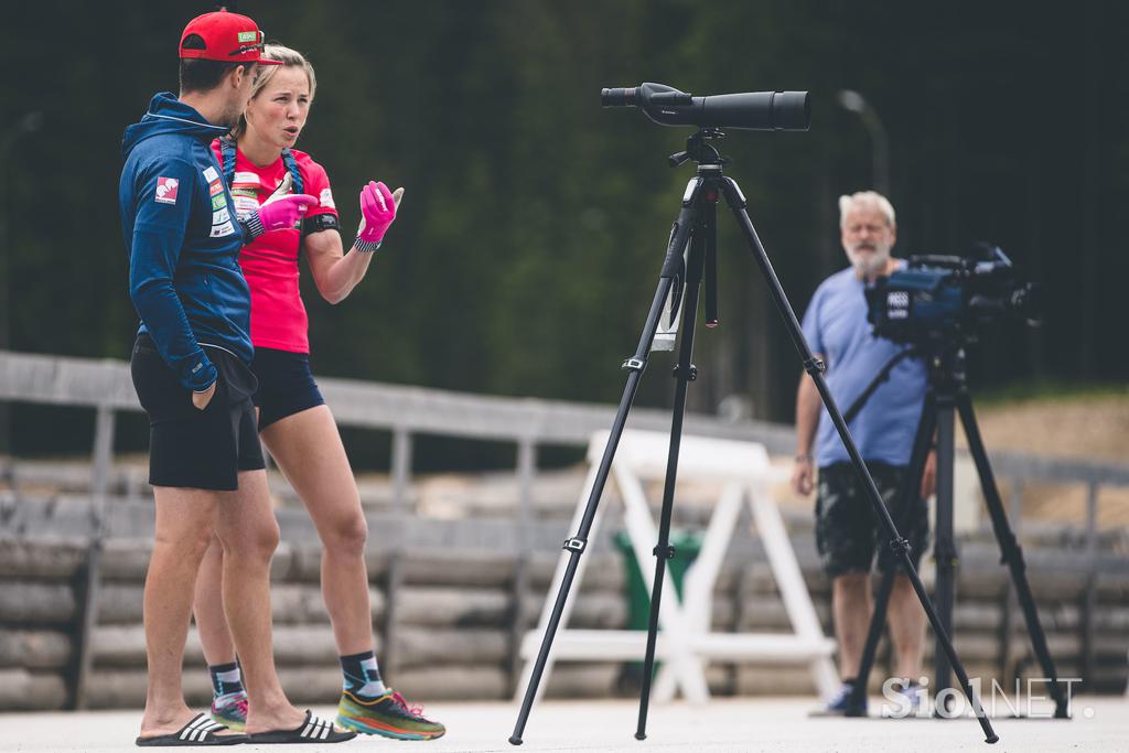 trening biatlon streljanja Anamarija Lampič