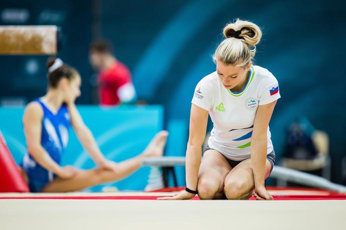 gimnastika, Koper, svetovni pokal, 3. dan, Teja Belak | Teja Belak je že na prvi tekmi po premoru zaradi nesrečne poškodbe na avgustovskem evropskem prvenstvu spet skočila na zmagovalni oder.  | Foto Grega Valančič/Sportida