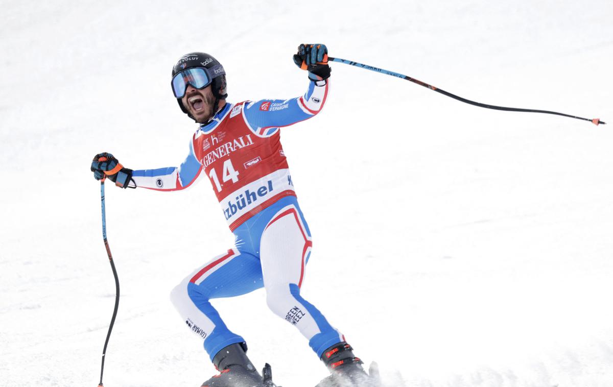 Cyprien Sarrazin | Cyprien Sarrazin se veseli prestižne smukaške zmage v Kitzbühelu. | Foto Reuters