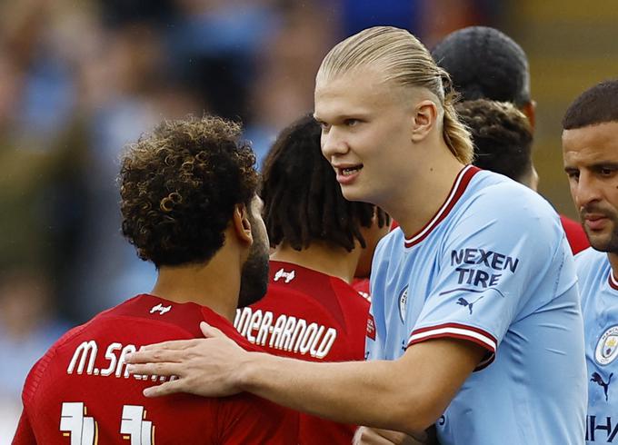 Mohamed Salah je popeljal Liverpool v vodstvo z 2:1, Erling Haaland pa je v zadnjem napadu na tekmi zatresel prečko.   | Foto: Reuters