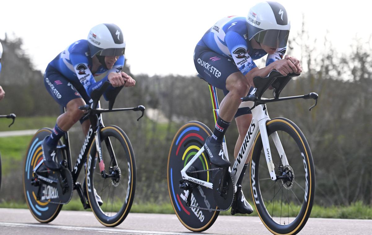 Remco Evenepoel, Pariz - Nica 2024 | Soudal - Quick Step Remca Evenepoela je na današnjem ekipnem kronometru na Dirki Pariz–Nica zasedla četrto mesto. | Foto Guliverimage