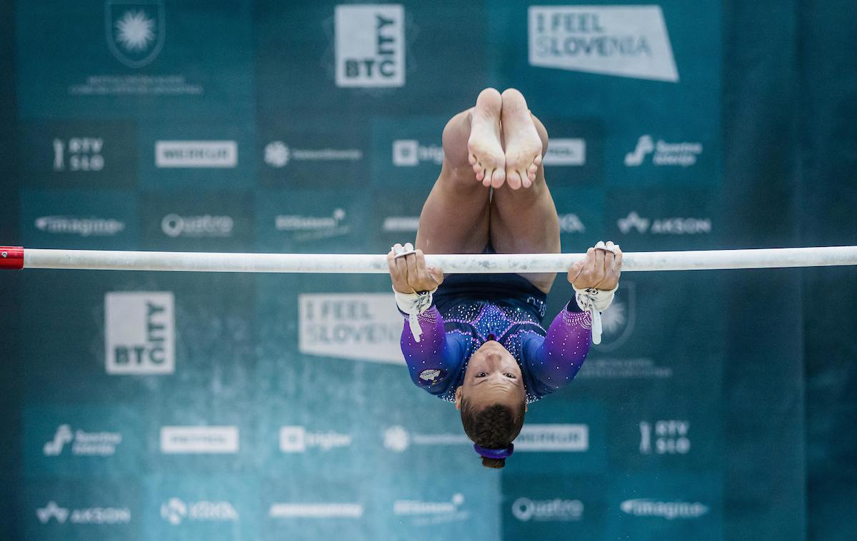 gimnastika, Koper, svetovni pokal, 3. dan, Lucija Hribar | Enaindvajsetletna Ljubljančanka je zmagovalnimi stopničkami zaostala zgolj za 67 tisočink točke. | Foto Grega Valančič/Sportida