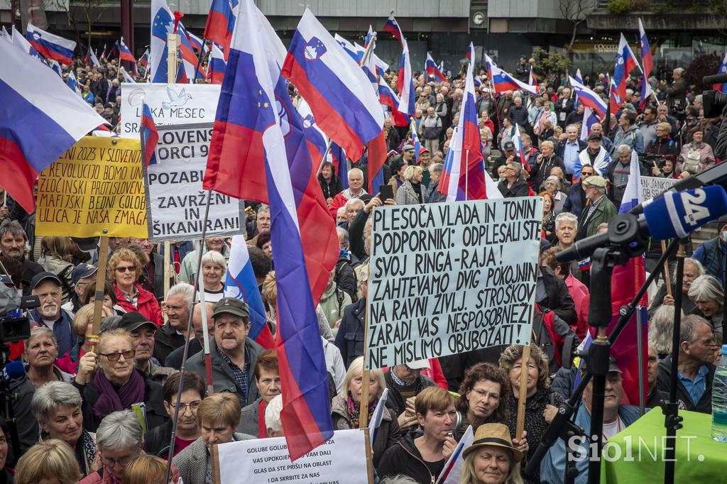 Protestni shod upokojencev. Pavle Rupar Upokojenci