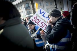 protest stavka Ljubljana Sviz