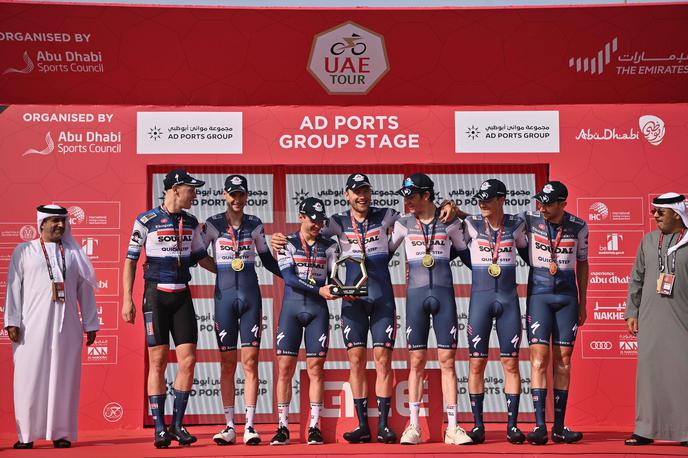 Soudal-Quick Step Dirka po Združenih arabskih emiratih 2023 | Ekipa Soudal-Quick Step je zmagovalka druge etape kolesarske dirke po Združenih arabskih emiratih. | Foto Sprint Cycling Agency