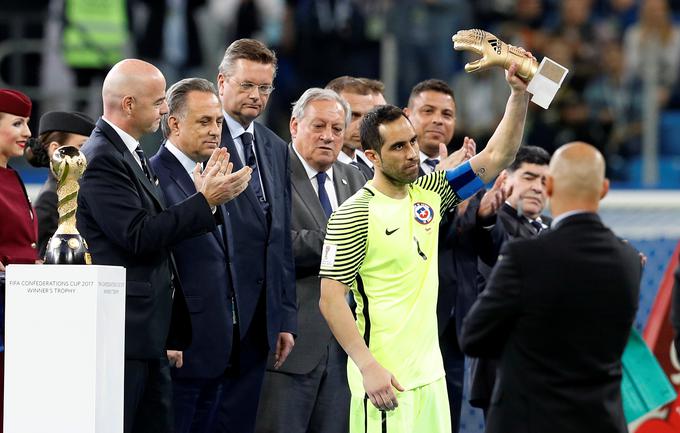 Claudio Bravo je najboljši vratar turnirja, kar bo Čilencu po finalnem porazu v bolj slabo uteho. | Foto: Reuters