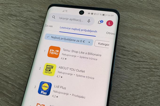 Temu je trenutno vodilna brezplačna aplikacija na slovenskem delu Googlove trgovine z aplikacijami za pametne telefone. | Foto: Matic Tomšič