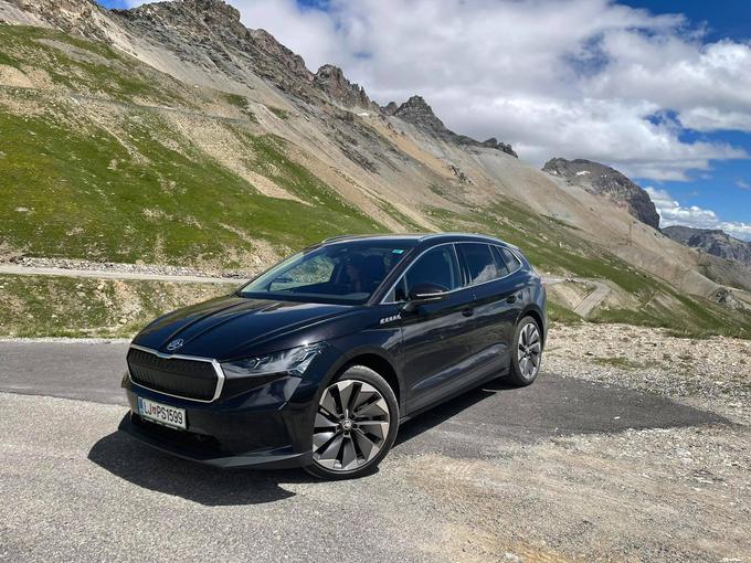 Enyaq med potjo proti 2.642 metrov visokemu prelazu Col du Galibier. | Foto: Gregor Pavšič