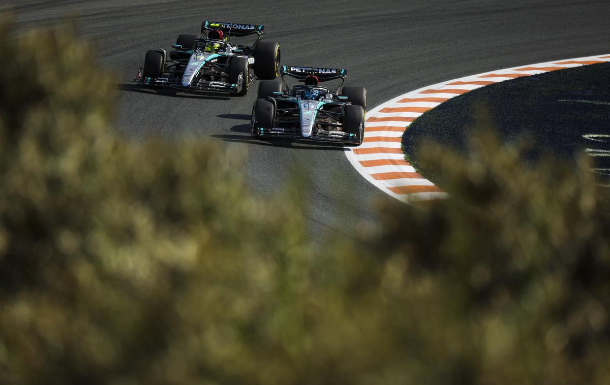 Zandvoort George Russell Lewis Hamilton Mercedes | George Russell in Lewis Hamilton sta dobila tri od zadnjih šestih dirk. Na Mercedes gre spet računati. | Foto Guliverimage