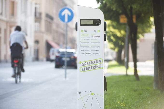 Ena izmed javnih električnih polnilnic v Ljubljani (foto: Elektro Ljubljana) | Foto: 