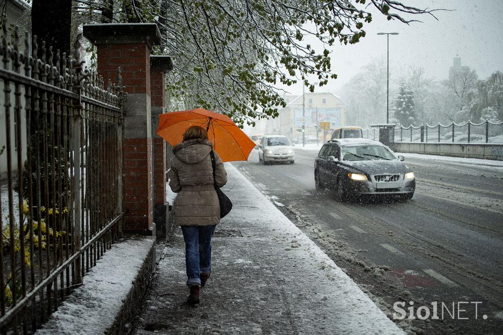 Sneg sneženje Ljubljana