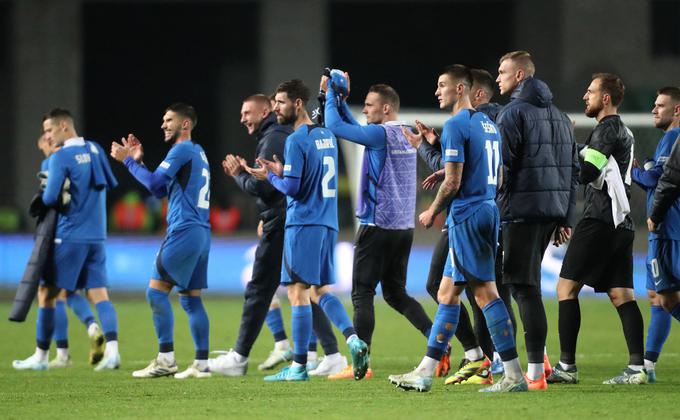 Slovenska nogometna reprezentanca je v nedeljo v Kazahstanu osvojila tri dragocene točke, s katerimi vztraja v boju za vrh skupine B3.  | Foto: Reuters