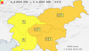 Arso razglasil oranžni alarm