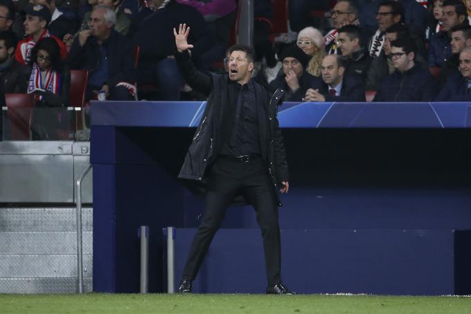 Diego Simeone je tako kot vedno zelo energično spremljal dogajanje na igrišču. | Foto: Getty Images