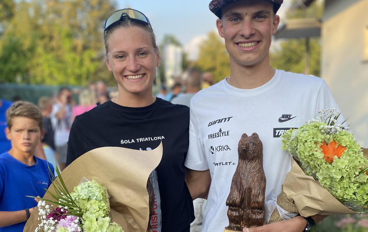 TJAŠA VRTAČIČ UL DENŠA | Tjaša Vrtačič in Ul Denša sta nova državna prvaka v sprint triatlonu. | Foto Triatlonska zveza Slovenije