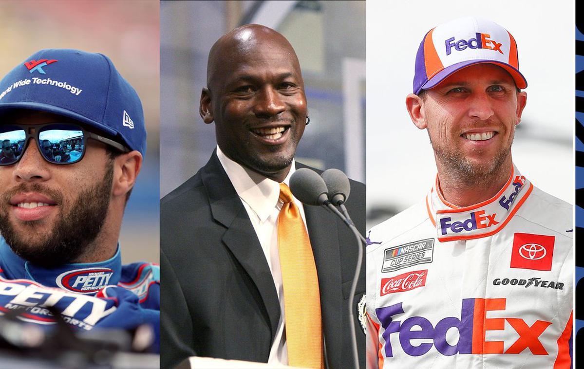 Michael Jordan NASCAR | Bubba Wallace, Michael Jordan in Denny Hamlin bodo trije osrednji liki nove ekipe ameriške serije NASCAR. | Foto NASCAR