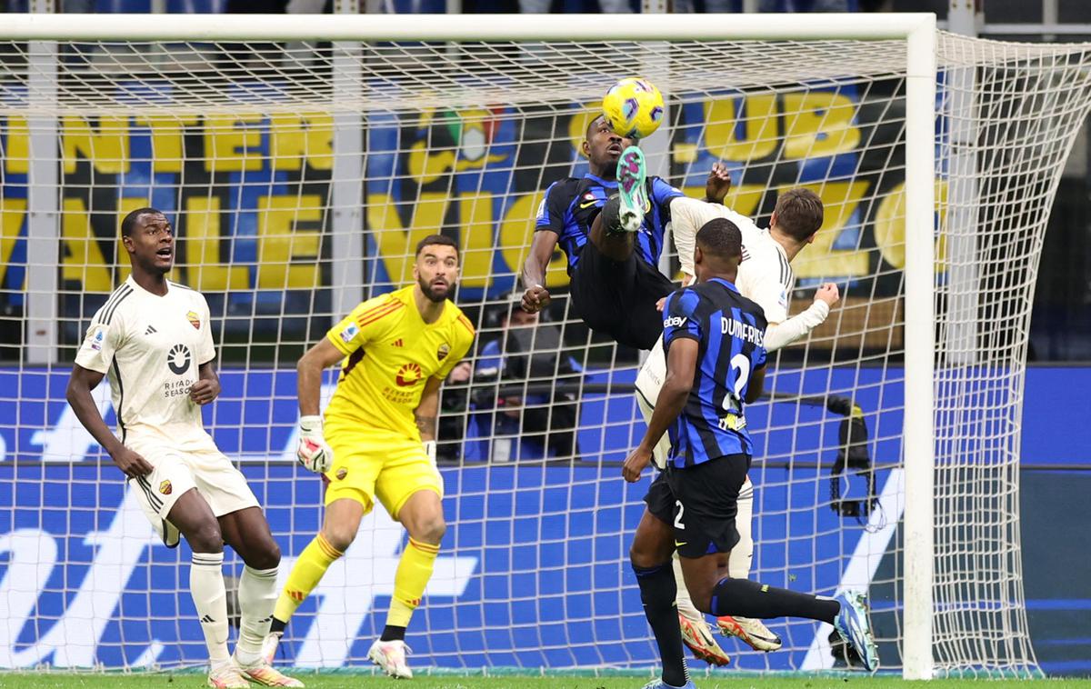 Inter Milan Marcus Thuram | Marcus Thuram je zadel za vodstvo Interja na derbiju z Romo (1:0). | Foto Reuters