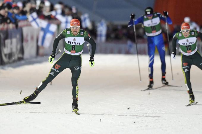 Nemec Johannes Rydzek je v nedeljo proslavljal zmago na Finskem. | Foto: Reuters