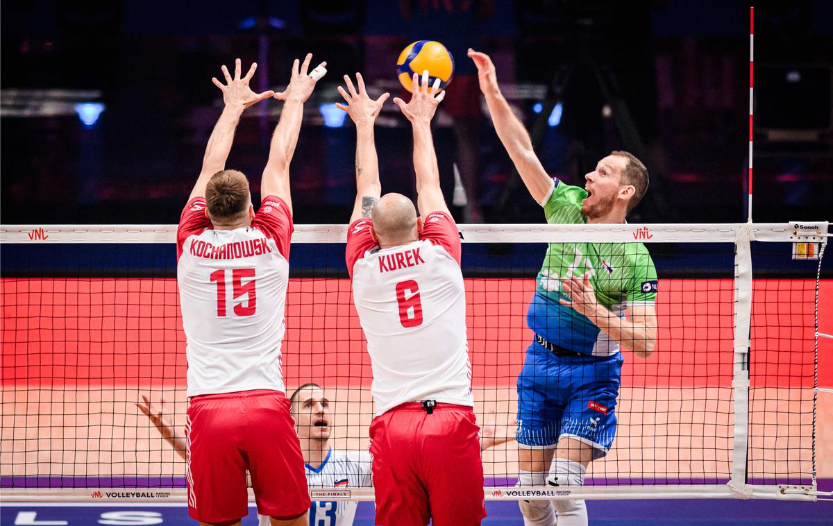 Slovenska odbojkarska reprezentanca : Poljska liga narodov | Utrujeni Slovenci, ki so v manj kot 48 urah odigrali kar tri tekme, so na tekmi za tretje mesto klonili proti Poljakom. | Foto VolleyballWorld