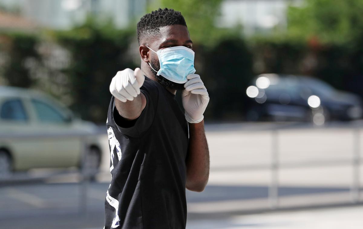 Samuel Umtiti | Samuel Umtiti je pozitiven, a ni treniral z ekipo, ki nastopa v četrtfinalu lige prvakov. | Foto Reuters