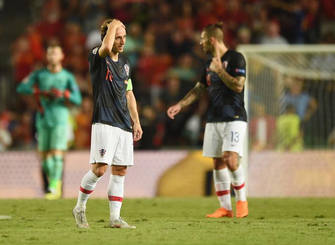 Luka Modrić kar ni mogel verjeti, kaj si je privoščila Hrvaška na gostovanju v Španiji. | Foto: Guliverimage/Getty Images