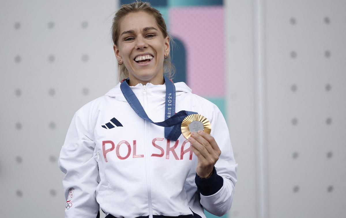 Pariz 2024 plezanje Aleksandra Miroslaw | Aleksandra Miroslaw je v treh letih svetovni hitrostni rekord postavila že desetkrat. | Foto Reuters