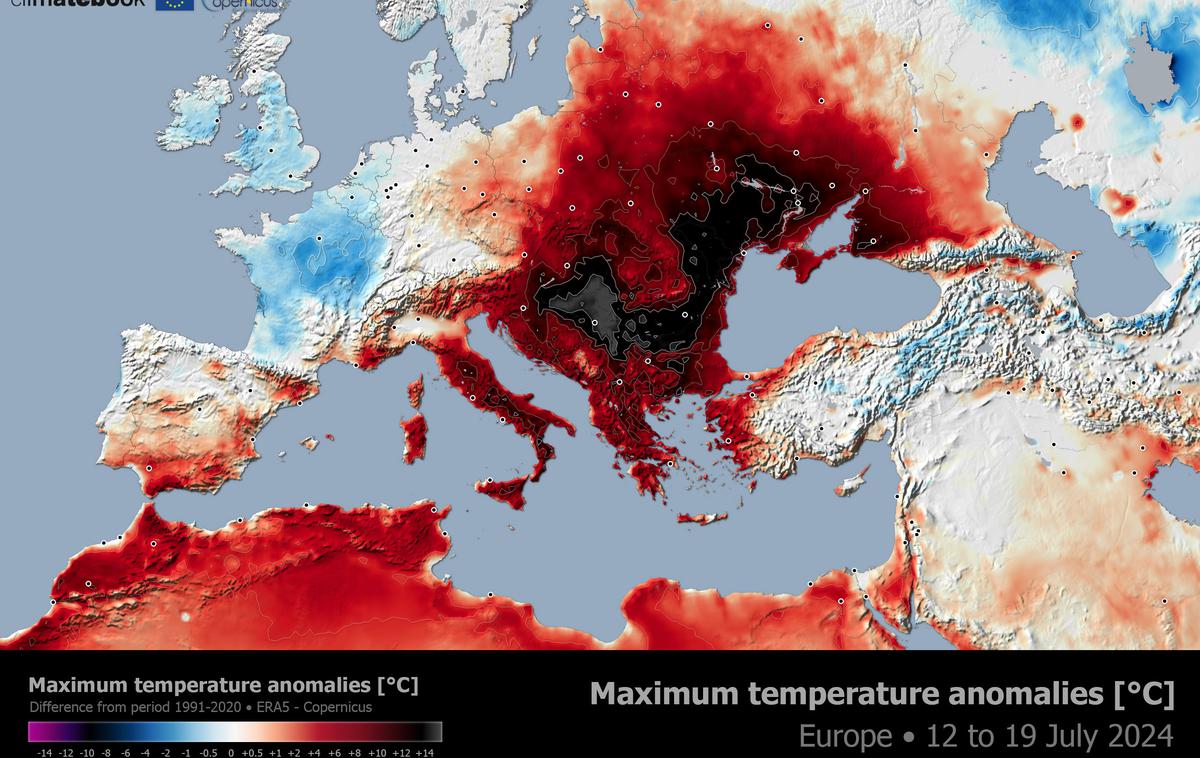 Climatebook | Vročinski val bo med 12. in 19. julijem.  | Foto Climatebook