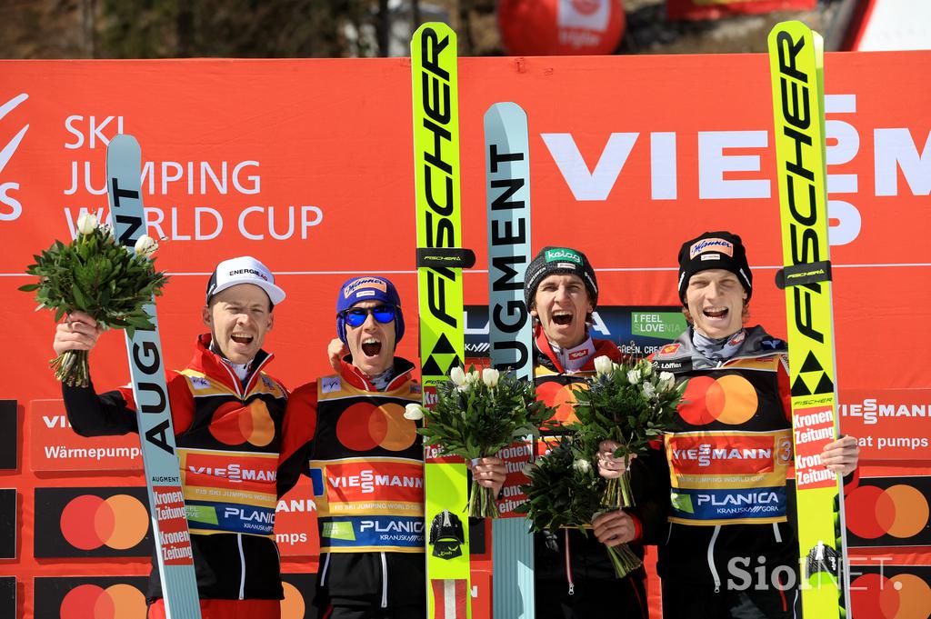 Planica Avstrija prva Slovenija druga