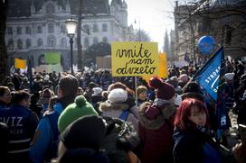 protest stavka Ljubljana Sviz